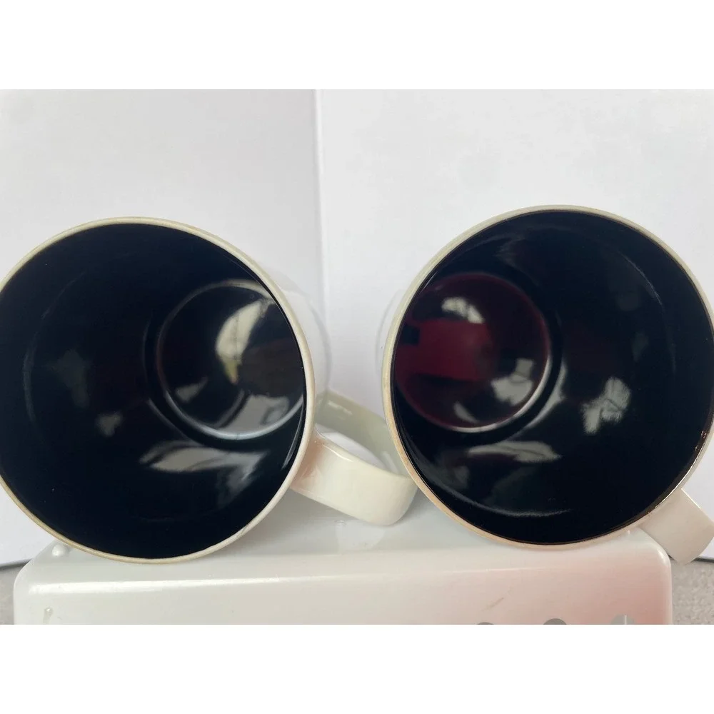 Vintage Fitz & Floyd‎ Black Sheep Mug Set of 2 Discontinued Variations Pattern